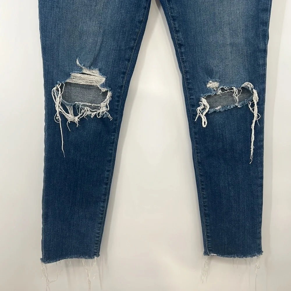 Joe's Jeans Womens 31 High Rise Ankle Skinny Medium Wash Distressed Cotton Denim